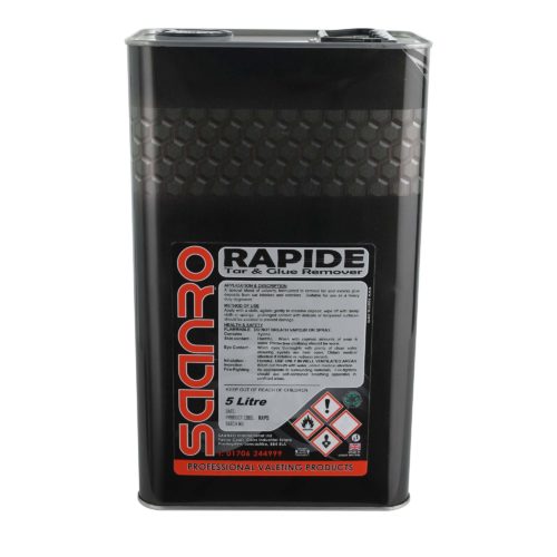 Rapide tar and glue remover is ideal for tough tar and sticky residue.