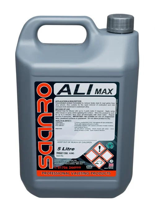 Ali-max is a powerful acidic wheel cleaner for a high-quality finish.